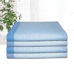Athom Living Astar Blue 4 Pieces Striped Cotton 210 GSM Bath Towels-image-77