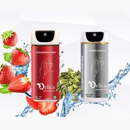 Qelica Set Of 2 Strawberry Mint & Silver Elaichi Fresh Breath Spray-10g Each-16