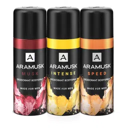 Aramusk Men Set of 3 Musk Deodorant Body Spray - 150 ml Each image 5