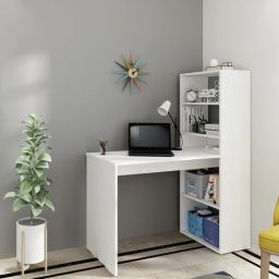 woodbuzz Ebony Study Table in Frosty White Finish-picture-21