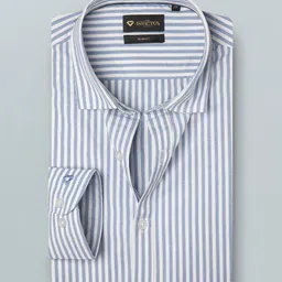 INVICTUS Men Easy Care Blue Bengal Stripes Striped Sustainable Formal Shirt-image-59