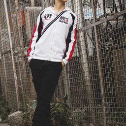 The Indian Garage Co Men White & Black Printed Hooded Sweatshirt-image-25