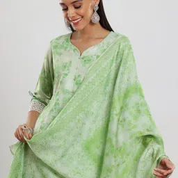 Libas Women Embroidered Regular Sequinned Kurta with Palazzos & With Dupatta image 1