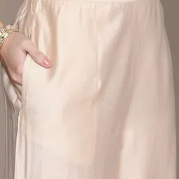 Anouk Yoke Design Regular Liva Kurta with Palazzos & Dupatta image 2