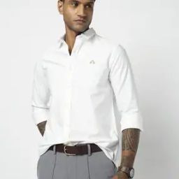 Men Tailored Fit Shirt with Logo Embroidery-image-45