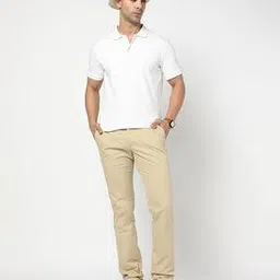 Men Cotton Stretch Satin Finish Slim Tapered Solid Trouser-image-35