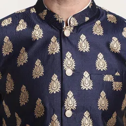 SOJANYA Mandarin Collar Regular Kurta With Churidar & With Nehru Jacket image 2