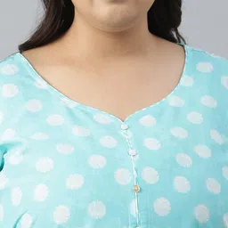 AURELIA Plus Size Abstract Printed Pure Cotton Kurta with Palazzos image 2