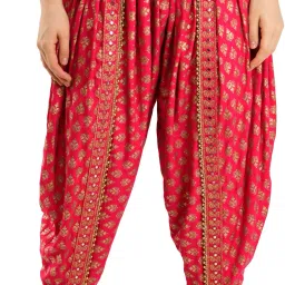 Arowaana Red Printed Rayon Fabric Women Dhoti Printed Women Dhoti-picture-7