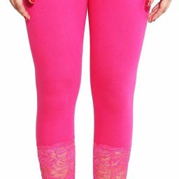 Women's Stylish Net Capri Leggings Women Pink Capri-image-17