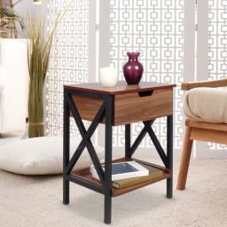 Lucus Bedside Table Asian Walnut Finish-image-7