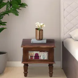 mudramark from pepperfry Chippa Solid Wood Bedside Table In Scratch Resistant Tubbaq Finish-picture-32