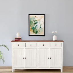 woodsworth from pepperfry Davos Mango Wood 4 Door Sideboard In White Finish-picture-28