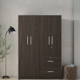 mintwud from pepperfry Emika 4 Door Wardrobe In Urban Walnut Finish With Drawer-picture-44
