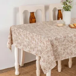 the yellow dwelling Florals Beige (78x60) Cotton Table Cloth-picture-42