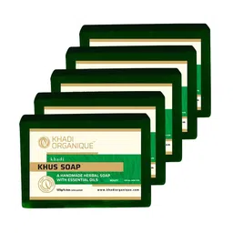 Khadi Organique Set of 5 Khus Handmade Soap with Essential Oils 125 g (Each)-30