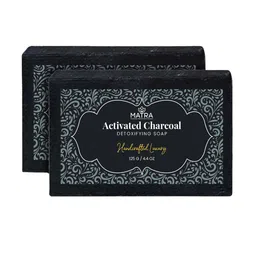 MATRA Set Of 2 Handcrafted Luxury Activated Charcoal Detoxifying Soap - 125g each image 2