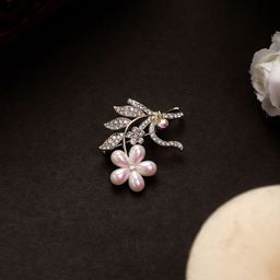 Mali Fionna Women Stone-Studded & Pearl Beaded Brooch-image-83