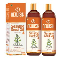 NEWISH Set Of 2 Cold Pressed Sesame Oil For Hair & Skin 200 ml each-14