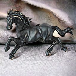 LUCKY JEWELLERY Unisex Gold Plated Meenakari Vintage Running Horse Brooch-54