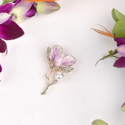 JOKER & WITCH Gold-Toned & Pink Irie Pink Tulip Brooch-41