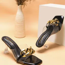 DressBerry Black Western Embellished Party Slim Pumps-26