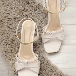 ICONICS Textured Block Heels With Backstrap image 1