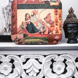 Anouk Yellow Ethnic Motifs Printed Box Clutch-image-17