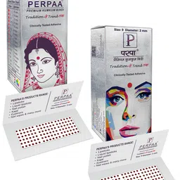 PERPAA Set of 2 Maroon Velvet Kumkum Bindi Box with 15 Flaps Each - Size 9 image 1