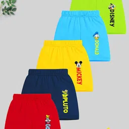 Disney By Miss and Chief Boys Pack Of 5 Humour and Comic Printed Cotton Shorts-image-74