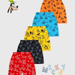 Disney By Miss and Chief Boys Pack of 5 Humour and Comic Printed Mickey & Friends Shorts-image-64