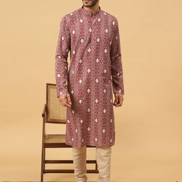 TABARD Geometric Printed Pure Cotton Kurta With Churidar-image-96