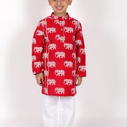 LIL DRAMA Boys Ethnic Motifs Printed Gotta Patti Kurta with Pyjamas-picture-50
