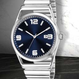 Shocknshop Men Stainless Steel Bracelet Style Straps Analogue Watch WCH88Blue-21