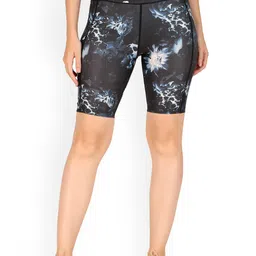 REDESIGN Women Abstract Printed Skinny Fit High-Rise Compression Running Shorts-image-46