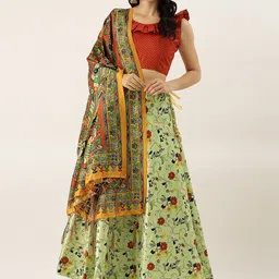 Kaizen TEXO FAB Printed Semi-Stitched Lehenga & Unstitched Blouse With Dupatta-picture-13