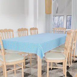 Kuber Industries Blue Checked 8-Seater Dining Table Cover-image-31