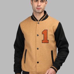 CHKOKKO Colourblocked Lightweight Cotton Varsity Jacket-22