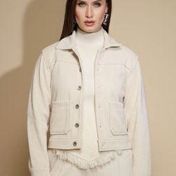 Global Republic Women Suede Lightweight Outdoor Tailored Jacket with Embroidered-picture-39