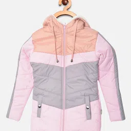 Crimsoune Club Girls Multicoloured Colourblocked Padded Jacket with Patchwork-image-37