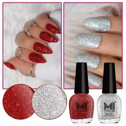 MI FASHION Set of 2 Vernis A Ongles High Shine Glitter Nail Polish - 15 ml each-49
