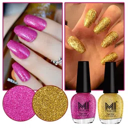 MI FASHION Set of 2 Vernis A Ongles High Shine Glitter Nail Polish - 15 ml each-picture-18