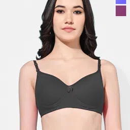 FIMS Pack Of 3 Full Coverage Lightly Padded Non-Wired Everyday Bra With All Day Comfort-18