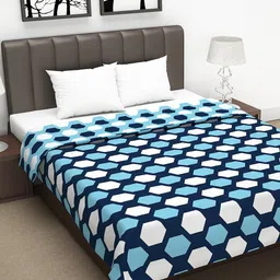 Divine Casa Navy Blue & White Geometric Mild Winter 110 GSM Double Bed Dohar-image-27
