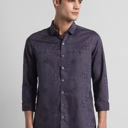 SIMON CARTER LONDON Abstract Printed Slim Fit Pure Cotton Casual Shirt-image-99