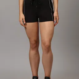 Campus Sutra Women Black Training or Gym Sports Shorts with e-Dry Technology Technology-image-43