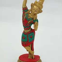 Arihant Craft Gold-Toned & Red Brass Mayadevi Standing Statue Medium Showpiece-image-46