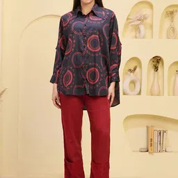 First Resort by Ramola Bachchan Printed Long Sleeves Shirt With Trousers-image-91