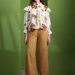OBSHIVKA Women Mandarin Collar Shirt Style Top-image-81