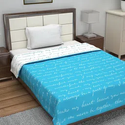 Divine Casa Turquoise Blue & White Abstract AC Room 110 GSM Single Bed Dohar-image-91